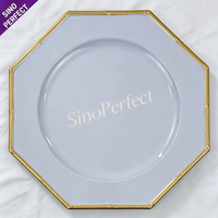 Nouvel Arrivage Assiette de Présentation en Plastique Ornementée, Motif Floral Antique, Argentée et Dorée, pour Mariage, Douche Nuptiale et Table de Fête