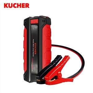 Портативное пусковое устройство KUCHER 16000 мАч с USB, общая мощность 45 Вт, для зарядки автомобильных аккумуляторов, внешний аккумулятор, кабель-пусковик 700А с LED-подсветкой, красный - Product Image 1
