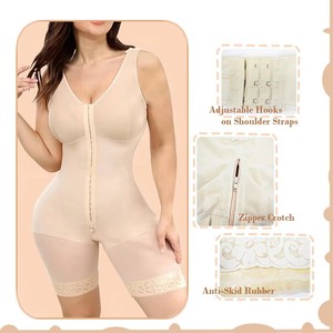 Gaine de récupération post-partum à fermeture avant, body sculptant effet sablier, couvrant la poitrine, Fajase Colombiana pour femme avec fermeture éclair à l'entrejambe - Product Image 5