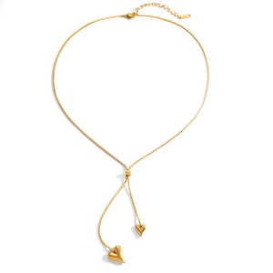 Heart-Shaped Gold Plated Necklace And <b>Bracelet</b> <b>Set</b> For Party Gift Occasion - Product Image 5