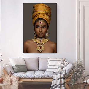 Afrikanische schwarze Frau Mode Kunst Poster und Drucke National Style Frauen Leinwand Gemälde Bilder - Product Image 5
