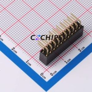A2541HWR-2x10P Pin Socket Bent Lead Through Hole,P=2.54mm Connector 2x10P 2.54mm 2.54mm Square Hole - Product Image 2