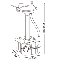 Toilette de camping de chasse d'eau de bateau extérieure portative avec la conception à emporter de lavabo de grande capacité de 20L