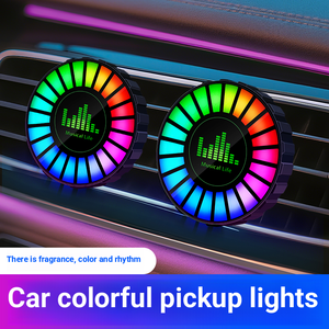 Xe gắn cửa thoát khí hương liệu nhịp điệu ánh sáng nước hoa hương thơm bảy màu mát mẻ đón <span class=keywords><strong>Led</strong></span> điều khiển âm thanh ánh sáng xung quanh - Product Image 2