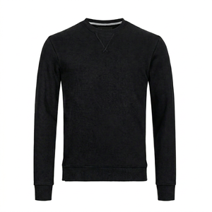 Sweat-shirt décontracté pour homme, col rond, tricoté, doublé polaire, anti-rétrécissement, coupe classique, couleur unie, manches longues, hiver - Product Image 1