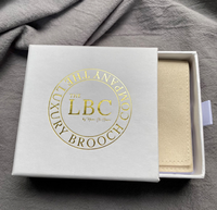 Boîte d'emballage à tiroir coulissant blanche pour bijoux - Boîte rigide personnalisée avec estampage à chaud doré pour broches et colliers