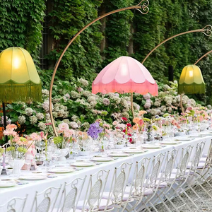 Lampadario Moderno per Matrimoni a LED, Lampada a Sospensione <span class=keywords><strong>con</strong></span> Altezza Regolabile, Telecomando, Dimmerabile, Nappe, Finitura Bianca/Oro - Product Image 4