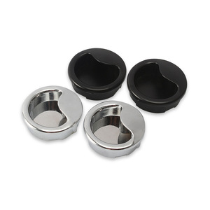 Zinc Alloy Concealed Drawer Handles Round Matte <b>Black</b> Glossy Silver Minimalist Design Easy Installation Furniture Handle <b>Knob</b> - Product Image 1