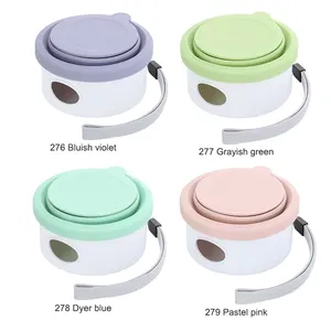 Vendita calda 3-in-1 pieghevole in silicone cane ciotole da viaggio per uso alimentare acqua tazza alimentatore 150ml escursioni all'aperto per animali domestici