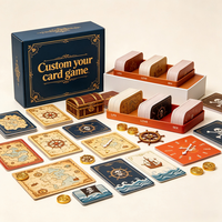 Jeu de cartes éducatif et familial personnalisé dans une boîte rigide avec couvercle et fond, avec jeu de cartes en papier noir pour cadeau
