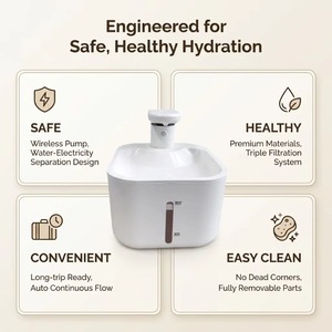 Bebedero Inteligente para Mascotas con Temperatura Constante de 28°C, Resistente al Agua, ABS de Grado Alimenticio, Filtro de 5 Etapas, Dos Modos, 60 Días de Batería, WiFi - Product Image 4