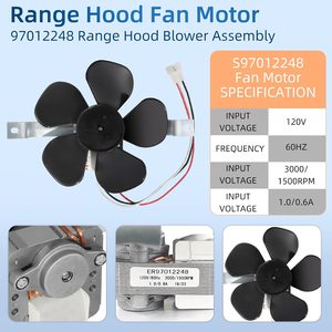 Motor de ventilador de escape ER97012248, 120V, 1550Rpm, aleación de aluminio, repuesto para estufas B-roan Nu-Tone Ken-More - Product Image 4
