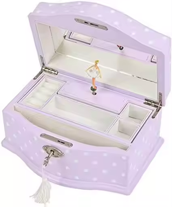 Tùy Chỉnh Sang Trọng Màu Hồng Hình Chữ Nhật Âm Nhạc Hộp Đồ Trang Sức Thiết Kế Mới Carousel Ngựa Hình Dạng Tay Crank Cách Sử Dụng Trẻ em' Tổ Chức Lưu Trữ - Product Image 5