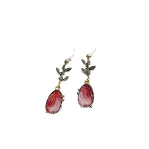 Orecchini Pendenti Creativi a Foglia in Agata, Stile Vintage, Gioielli alla Moda per Donne, Orecchini Lunghi - Product Image 5