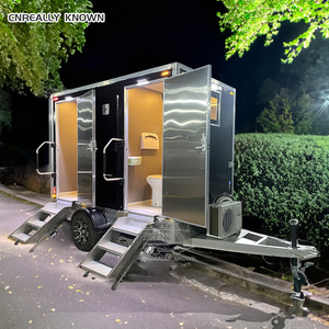 Douche et toilettes mobiles en acier pour parc extérieur, remorque de salle de bain portable de luxe - Product Image 4