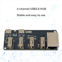 CH339F USB a RJ45 Ethernet Hub Module Extensor USB2.0 de 4 canales con controlador de tarjeta de red Plug and Play