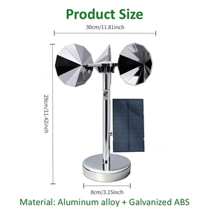 Ready to Ship Aluminum Alloy Wind Driven Reflective Crow <strong>Bird</strong> Repeller with Solar Panel for Fish Farm Pond - Product Image 2
