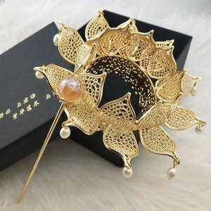 <span class=keywords><strong>มงกุฎ</strong></span>ดอกบัวทำมือราคาส่ง คุณภาพพรีเมียม วัสดุโลหะผสม สำหรับตกแต่งทรงผมฮั่นฝู - Product Image 2