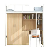 Lit superposé en acier de style moderne, vente en gros d'usine, bureau sécurisé, deux tiroirs de rangement, personnalisable pour les dortoirs étudiants et les écoles