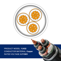 Kabel Berlapis Baja YJV22 0.6/1kV Inti Tembaga XLPE 4-Core 10-240mm² 90 ℃