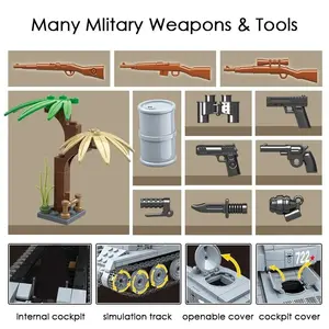 462 Piece WWII Russian Army Tank Building Block <strong>Kit</strong> Focused Transportation Cars Theme Construction Toy <strong>Model</strong> Toy Tank Set - Product Image 5