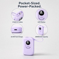 Batterie externe 20000mAh Li-Polymère Haute Capacité 22.5W Câble de Charge Portable LED iPhone 2026 Nouvelle Arrivée