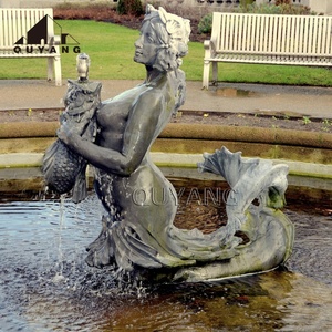 Fuente de Agua Decorativa de Bronce Antiguo con Diseño de Tritón y Sirena, Estilo Mitología <span class=keywords><strong>Griega</strong></span> Clásica, para Villas y Hoteles, Marca QUYANG - Product Image 3
