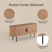 Buffet de rangement moderne en bois blanc crème écologique avec placage en frêne pour salons et salles à manger – Vente en gros