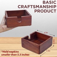 Carré Acacia Cocktail Papier Porte-Serviettes En Bois Plat Serviette Plateau Caddy Pour Cuisine Décor Restaurant Comptoir Bar Accessoires