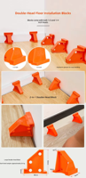 Nouvel ensemble d'outils de pose de revêtements de sol en bois à double extrémité, kit d'installation manuel de sous-couche de sol en ABS