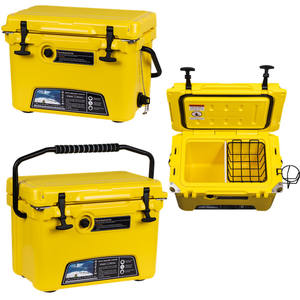 Glacière isotherme Kuer Cooler Box 20 Quart, rotomoulée, pour le camping, la pêche, jaune, forme rectangulaire - Product Image 4