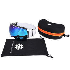热卖大型无框UV400滑雪护目镜，带防雾和磁性功能定制标志运动眼镜 - Product Image 1