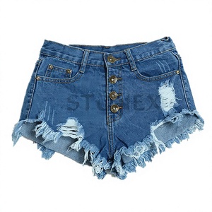 Shorts de Mezclilla para Mujer, Tallas Grandes, Cintura Alta, Efecto Push-Up, Transpirables, Lavados, con Diferentes Materiales - Product Image 1