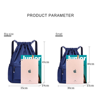Sac à dos pliable en polyester personnalisé, imperméable, avec cordon de serrage, pour le sport, la gym, les activités de plein air, décontracté, tendance, écologique, grande capacité