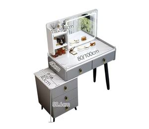 Tocador minimalista moderno, <span class=keywords><strong>espejo</strong></span> limitado, estilo princesa, mesa <span class=keywords><strong>de</strong></span> maquillaje para dormitorio, almacenamiento <span class=keywords><strong>de</strong></span> muebles <span class=keywords><strong>de</strong></span> madera para uso en apartamentos y hoteles - Product Image 6
