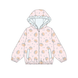 Conjunto de Ropa de Verano para Niña Pequeña GT1660, Diseño Personalizado con Estampado de Calabaza Rosa, Sudadera con Capucha de Manga Larga - Product Image 1