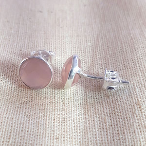 Pendientes de Plata de Ley 925 con Cuarzo Rosa Natural Corte Princesa, Chapados en Oro, Joyería Moderna para Mujer, Regalos para Aniversario o Fiesta - Product Image 4
