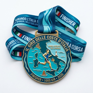 Medallas <span class=keywords><strong>de</strong></span> finalista del Sentiero Degli Dei (<span class=keywords><strong>Camino</strong></span> <span class=keywords><strong>de</strong></span> los Dioses) <span class=keywords><strong>de</strong></span> la Costa <span class=keywords><strong>de</strong></span> Amalfi, Italia, con cinta. - Product Image 2