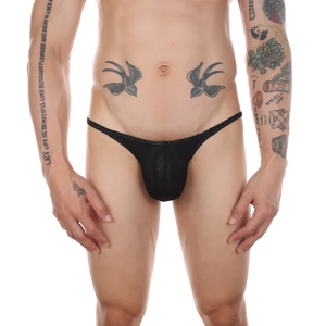 Slip da <span class=keywords><strong>Uomo</strong></span> Traspirante a Vita Bassa in Rete Lavorata a Maglia, Sexy, con Logo in Vita, Regalo Intimo per San Valentino in Hotel - Product Image 4