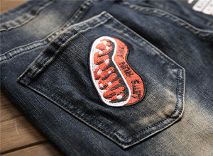 Pantalones vaqueros personalizados de fábrica para hombre, artículos de moda en stock, pantalones azul oscuro, monos, pantalones vaqueros <span class=keywords><strong>Cargo</strong></span> para hombre - Product Image 6
