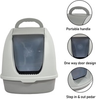Bac à litière pour chat entièrement fermé, anti-odeurs, amovible, durable, facile à nettoyer, avec pelle à litière pour chats d'intérieur