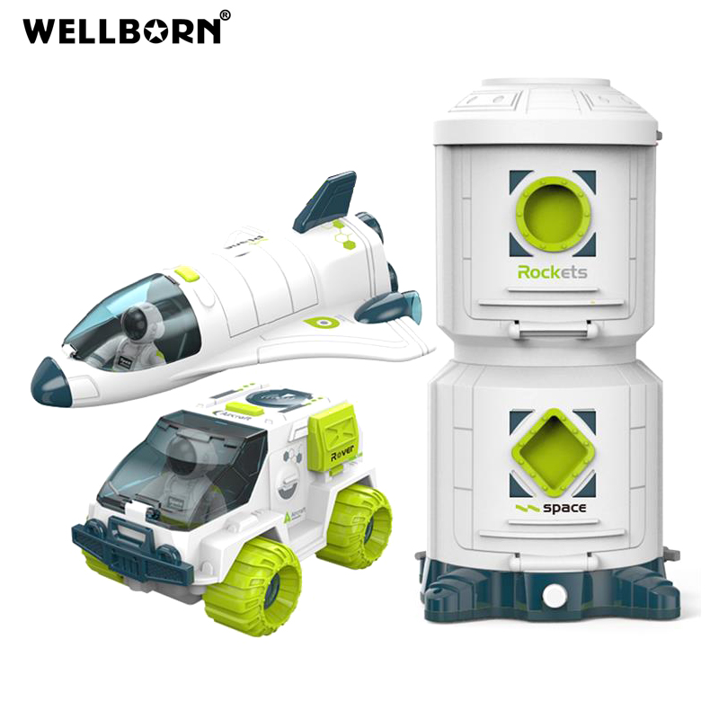 Space station toy space shuttle space vehicle with spaceman with play mat for kids