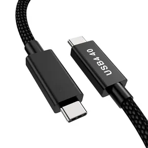自热卖usb c 4.0电缆if认证TBT电缆4.0 usb快速充电电缆，用于外部固态硬盘6.6ft 2M
