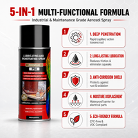 XMC P50 450ml Spray Lubrifiant Pénétrant Multi-Usages Anti-Rouille Huile Aérosol pour Machines Industrielles et Réparation Automobile Longue Durée