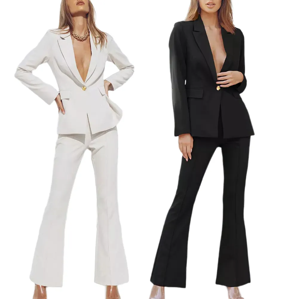 Hoge Kwaliteit Formele Pak Classy Blazers En Broek Dames Vrouwen Tweedelige Sets