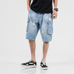 Nouveau modèle de short <span class=keywords><strong>chino</strong></span> déchiré en jean pour <span class=keywords><strong>homme</strong></span>, design personnalisé, respirant, taille mi-haute, décontracté, coupe ample, multi-poches - Product Image 2