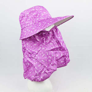 Chapeau seau imprimé libellule rose avec protection du cou pour la protection solaire en extérieur, vêtements décontractés pour femmes adultes - Product Image 3