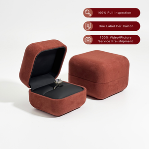 Mini <span class=keywords><strong>Portagioie</strong></span> di Lusso, Set di Custodie per Anelli, Scatola per Gioielli con Materiale in Microfibra Raffinato, <span class=keywords><strong>Design</strong></span> Personalizzabile con Logo - Product Image 3