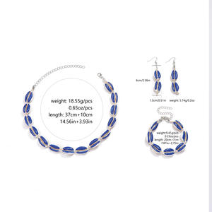 Conjunto de Joyería Bohemia con Conchas, Collar, Pulsera y Aretes para Mujer, Estilo Playero, Hecho a Mano, Patrón de Vida Marina, Origen Yiwu - Product Image 5