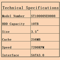 ST10000NE0008 10TB3.5" SATA3.0 6GB/s Enterprise NAS HDD Kecepatan 7200RPM Cache 256MB untuk Data 24/7 Dirancang untuk Beban Kerja NAS Berat
